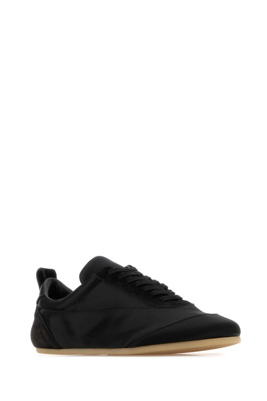 Black satin and suede sneakers JIL SANDER (J15WS0047P7597)