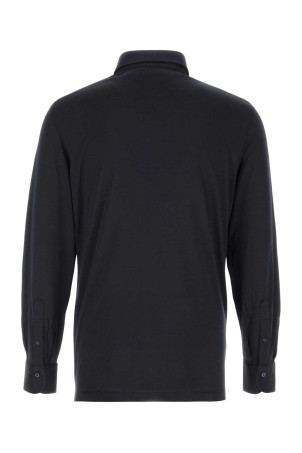 Хлопковая рубашка-поло темно-синего цвета Черный BRUNELLO CUCINELLI (M0B133914)