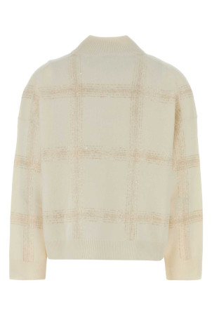 Ivory wool blend oversize sweater BRUNELLO CUCINELLI (M16230204)