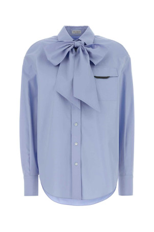Powder blue poplin shirt BRUNELLO CUCINELLI (MP772MY526)