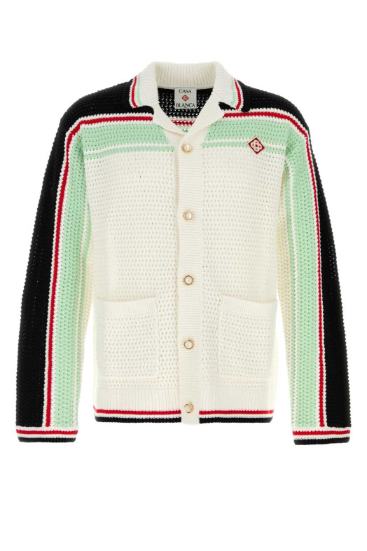 Белая кофта с крючком Черная CASABLANCA (MPF25KW99801)