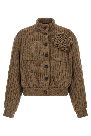 Вовняна куртка-бомбер Коричнева GIUSEPPE DI MORABITO 05FWBO104F0530330