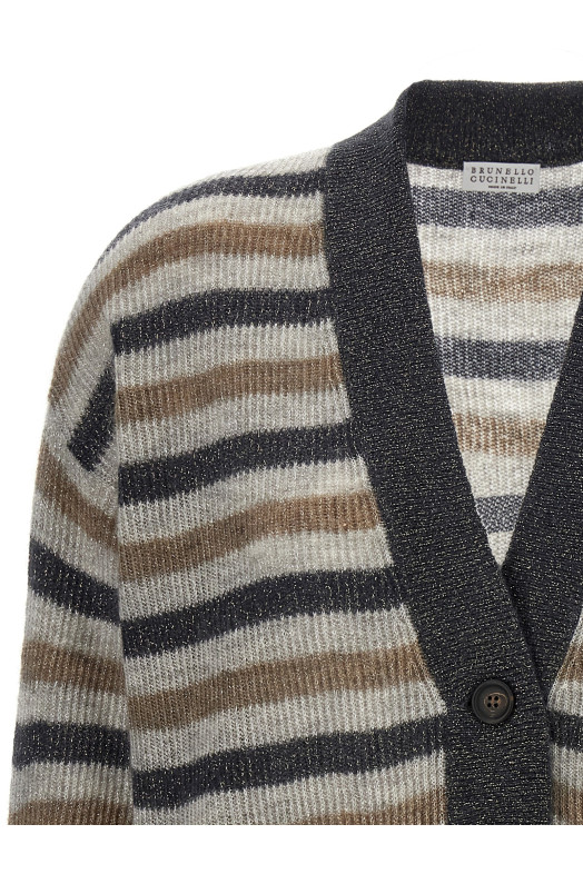 Кардиган из шерсти Lurex, многоцветный BRUNELLO CUCINELLI MBG236806PCLM03