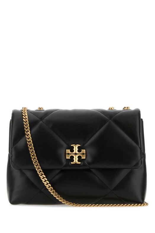 Black leather Kira shoulder bag TORY BURCH (154704)
