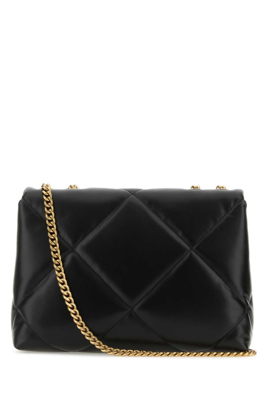 Black leather Kira shoulder bag TORY BURCH (154704)