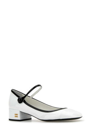White leather pumps Black MIU MIU (5I435EFA03506E)