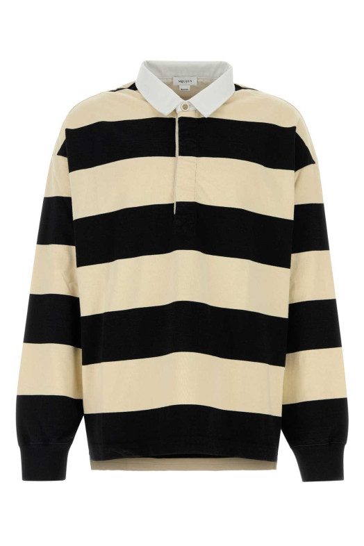 Embroidered cotton oversize polo shirt ALEXANDER MCQUEEN (809764QXABW)