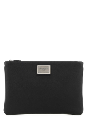 Black leather and nylon pouch DOLCE & GABBANA (BM2248AD447)