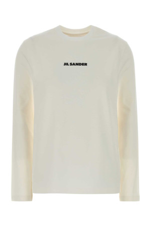 White cotton t-shirt Black JIL SANDER (J02GC0141J20103)