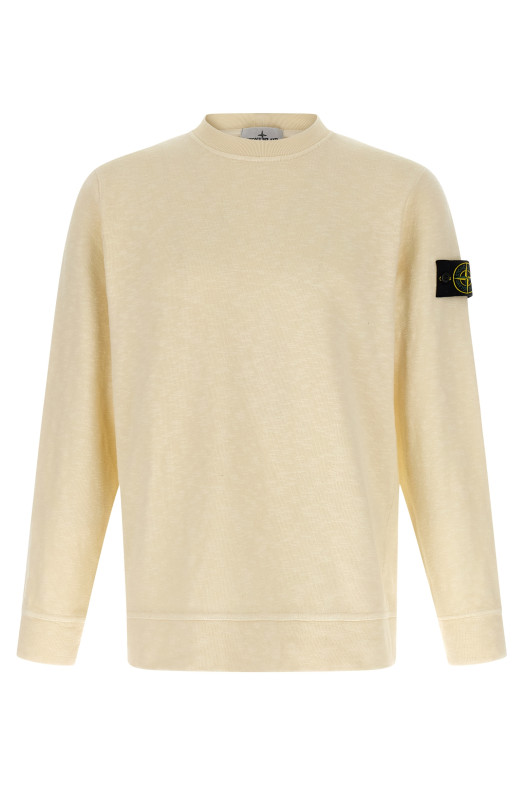 Logo badge sweatshirt Beige