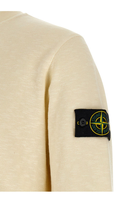 Logo badge sweatshirt Beige