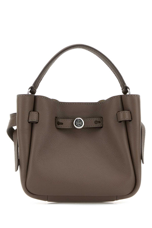 Mud leather mini Romy bucket bag Blue TORY BURCH (179988)