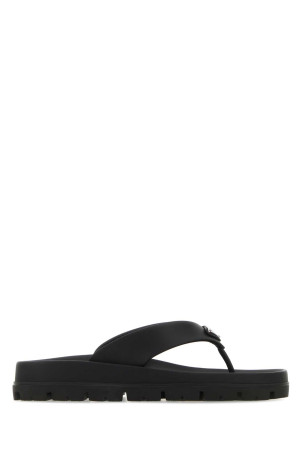 Black rubber thong slippers Black PRADA (1Y420NF0203LKK)