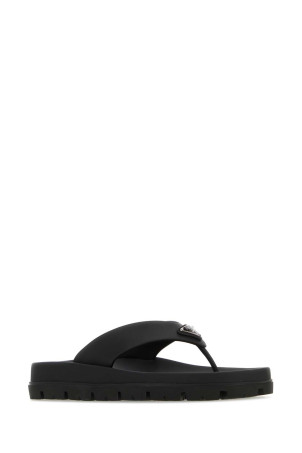 Black rubber thong slippers Black PRADA (1Y420NF0203LKK)