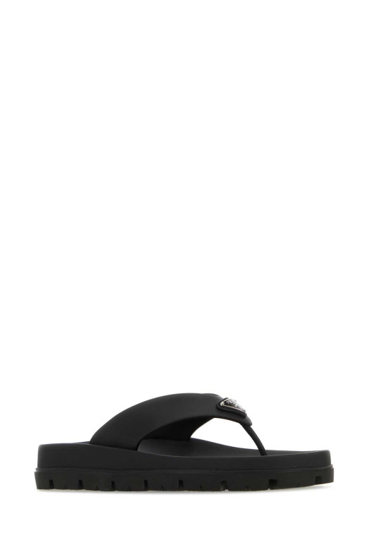 Black rubber thong slippers Black PRADA (1Y420NF0203LKK)