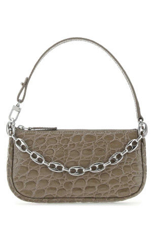 Dove grey leather mini Rachel handbag Brown BY FAR (21PFMIRAMUDCCESMA)