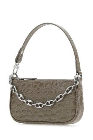 Dove grey leather mini Rachel handbag Brown BY FAR (21PFMIRAMUDCCESMA)