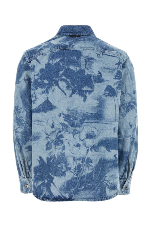 Printed denim shirt MSGM (3440ME41LA237290)