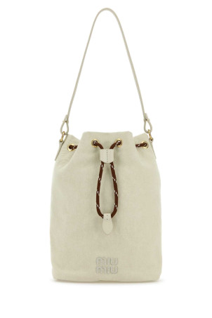Chalk gabardine bucket bag MIU MIU (5NR0382IA7)