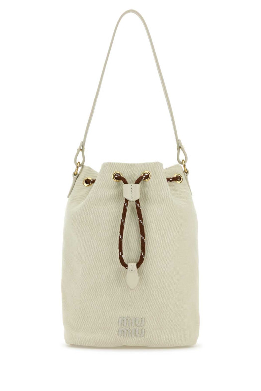 Chalk gabardine bucket bag MIU MIU (5NR0382IA7)
