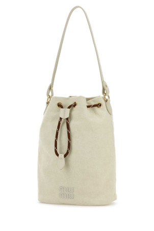 Chalk gabardine bucket bag MIU MIU (5NR0382IA7)