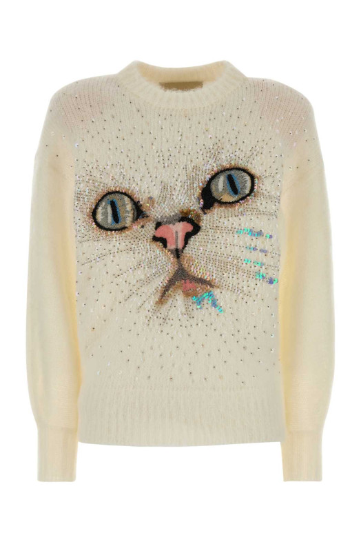 Ivory mohair blend sweater VALENTINO GARAVANI (7B0KC67V9PP)