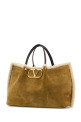 Mustard suede VLogo Signature shopping bag VALENTINO GARAVANI (7W0B0R44UVT)