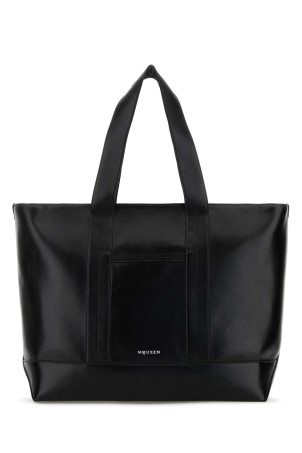 Black leather shopping bag Black ALEXANDER MCQUEEN (8458991AAVL)