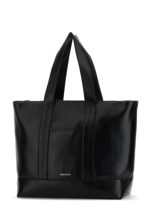 Black leather shopping bag Black ALEXANDER MCQUEEN (8458991AAVL)