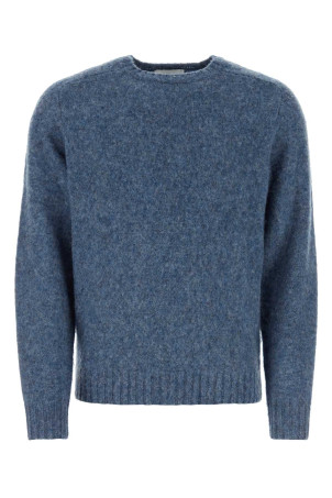 Melange blue wool Shaggy sweater Blue HARMONY (CWO016HKW038)