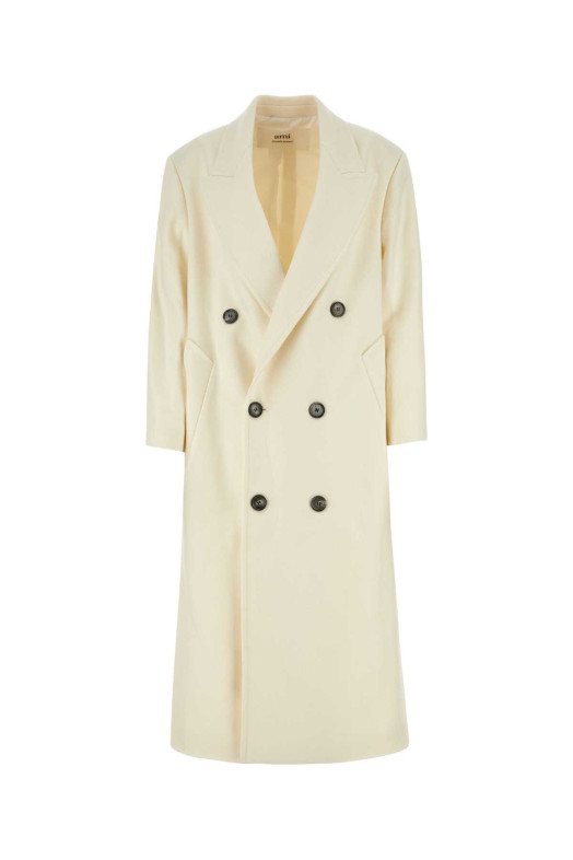 Ivory wool blend oversize coat White AMI (FCO317WV0016)