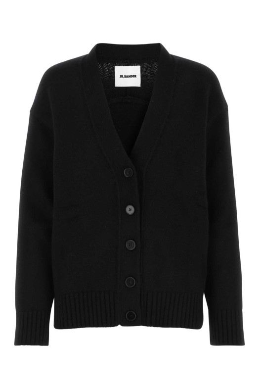Black cashmere blend cardigan JIL SANDER (J02GP0038J13203)