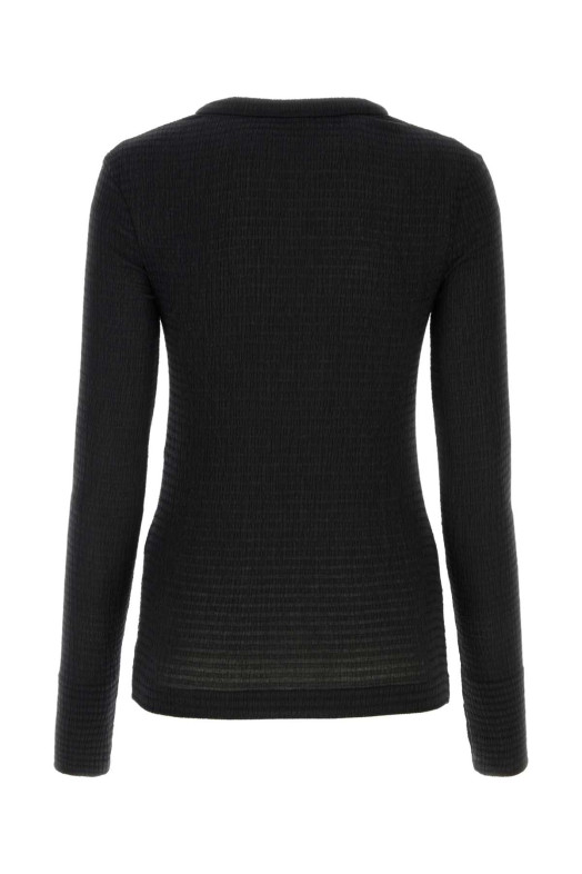 Черный свитер из эластичной полиэстеровой смеси JIL SANDER (J02NH0006J74450)