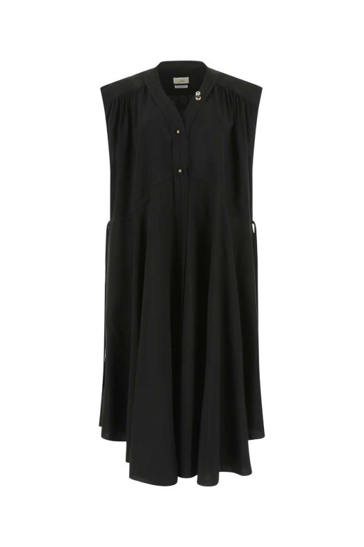Black viscose blend oversize dress QUIRA (Q506VS)