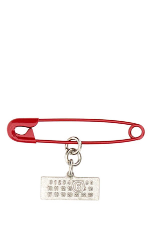 Красная металлическая брошь MM6 MAISON MARGIELA (SM7VK0017P7069)