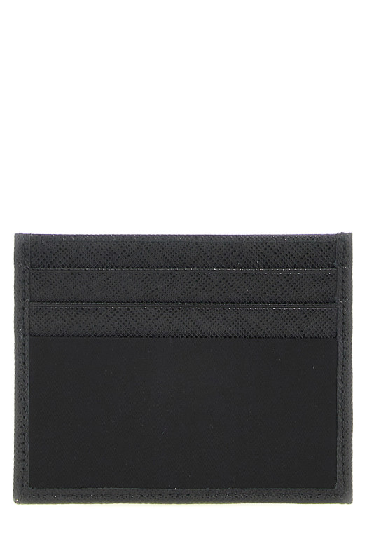 Re-Nylon Saffiano cardholder Black