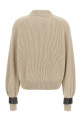 Monile cuffs sweater Beige