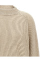Monile cuffs sweater Beige