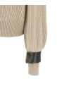 Monile cuffs sweater Beige