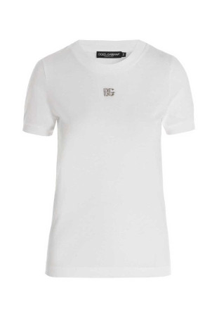 Футболка с логотипом Белая DOLCE & GABBANA F8N08ZG7B3UW0800