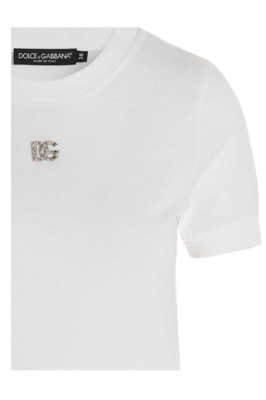 Футболка с логотипом Белая DOLCE & GABBANA F8N08ZG7B3UW0800