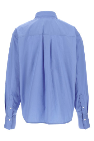 Укороченная рубашка с вышитым логотипом СИНЯЯ VICTORIA BECKHAM 1124WSH005238AOXFORDBLUE