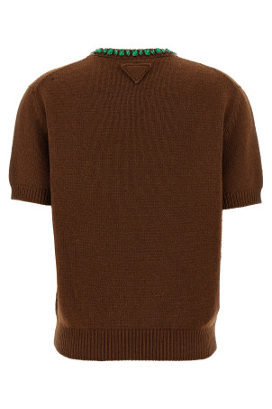 Crystal crew neck sweater Brown