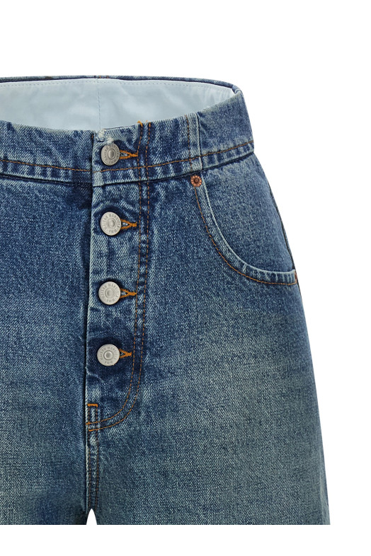 Джинсы с прямыми брючинами BLUE MM6 MAISON MARGIELA S52LA0235M30058965