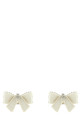 'Pearl Satin Bow' earrings White