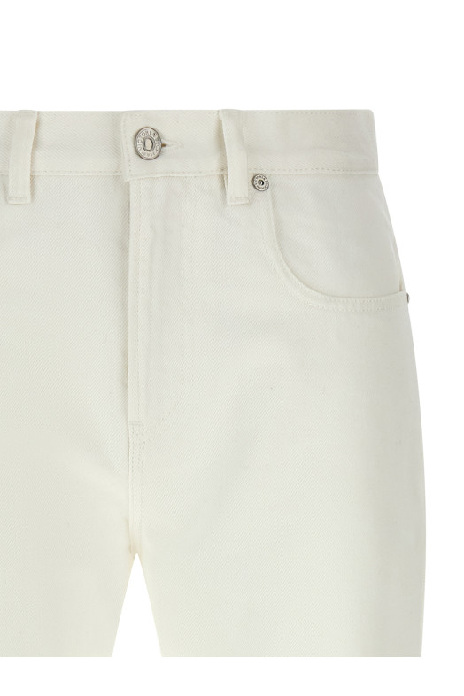 Джинсы с высокой талией Белые VICTORIA BECKHAM 1126DJE007018BWASHEDWHITE