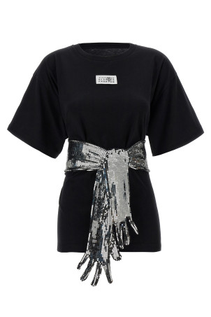 Sequin gloves T-shirt Black