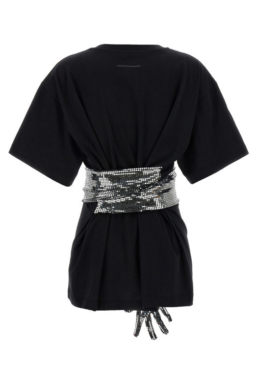 Перчатки с пайетками Футболка Черный MM6 MAISON MARGIELA S52GC0358M20170900