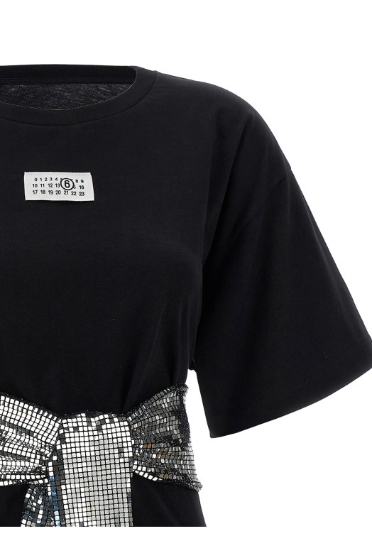 Перчатки с пайетками Футболка Черный MM6 MAISON MARGIELA S52GC0358M20170900