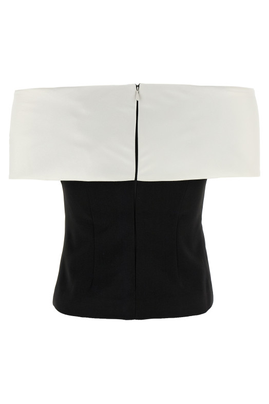 Топ «Черный креп-цветок» Черно-серый RS26180TBBLACK